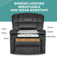 Recliner Chair Oversized Recliner Chair with Massage and Heating Lazy Boy Recliner Sofa with Adjustable Backrest, Extending Footrest, Cup Holders, Side Pockets Theater Recliner for Living Room, Gray