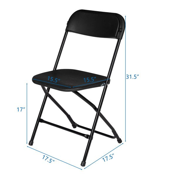 5 Pack Plastic Folding Chair, Portable Patio Chairs, Stackable Commercial Seat with Steel Frame, 260lbs Weight Capacity, Fold up Event Chairs, for Office Wedding Party Picnic Kitchen