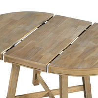 Round Extendable Dining Table for 6, Modern Wood Kitchen Table with 16" Leaf, Farmhouse Round Dining Room Table, Seats up to 6 people, Weight Capacity 300 Pounds, Natural Wood Wash