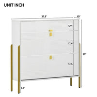 Shoe Cabinet with 2 Flip Drawers & 1 Slide Drawer, Free Standing Shoe Rack for Heels Boots Slippers, Shoe Storage Cabinet for Entryway Hallway, White