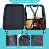 3-Piece PP Luggage Sets(20/24/28in), Expandable Lightweight Hardshell Suitcase with TSA Lock, Divider and Interior Organizer, 360° Double Spinner Wheels, Lake Blue