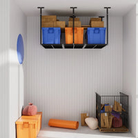 3x6ft Overhead Garage Storage Rack, 750LBS Weight Capacity, Adjustable Ceiling Mounted Storage Racks Heavy Duty, Hanging Garage Storage, 36"W x 72"L x (24-40 Ceiling Dropdown), Black