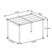 13x10 Ft Outdoor Retractable Pergola with Shade Canopy,Patio Gazebo with Adjustable Sliding Sun Shade Canopy, Heavy-Duty Steel Frame,Patio Furniture Set for Garden Porch Backyard
