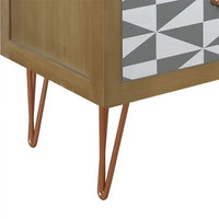 Nightstand, End Table Nightstand with Drawer & Storage Shelf for Living Room, Modern Style Versatile Bedside Table with Metal Feet for Bedroom, Mid Century Accent Furniture for Small Space, D