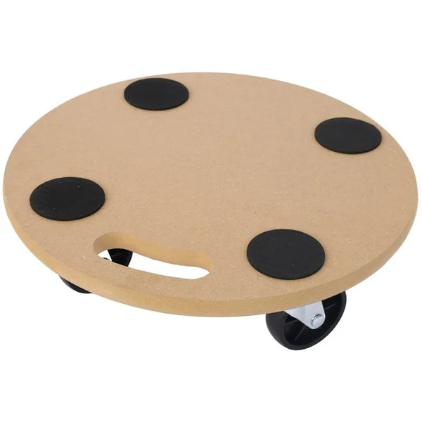 Furniture Moving Dolly, Heavy Duty Round Wood Rolling Mover with Wheels for Piano Couch Fridge Heavy Items, Mover Carrier Dolly Securely Holds 500 Lbs (2pcs 15" * 15" Platform)