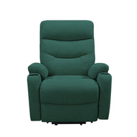 Electric Power Lift Recliner Chair, Fabric Upholstered Recliner Sofa with Massage and Heat for Elderly, 3 Positions, 2 Side Pockets and Cup Holders, USB Ports, Easy to Control, Green