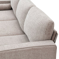 86" Convertible Sectional Sofa, Modern Accent Sofa with Reversible Chaise, Chenille Fabric L-Shaped 3-Seat Sectional Sofa with 2 Pillows and Metal Legs for Living Room Apartment Hotel, Camel