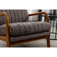 Mid Century Modern Accent Chair with Solid Wood Frame, Upholstered Living Room Armchair with High-Back and Padded Seat, Comfy Reading Chair Lounge Chair for Bedroom, Office, Studio, Dark Gray (5.0) 5 stars out of 1 review 1 review