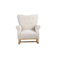 Modern Rocking Chair, Upholstered Accent Chair with Padded Seat,Small Contemporary Rocker for Nursery, Playroom, Bedroom and Living Room,Kids Cushioned Arm Chair,Beige