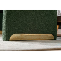 Boucle Fabric Ottoman, Rectangular End of Bed Stool Footstool with Metal Legs, Indoor Bedroom Bench for Entryway Living Room, Green