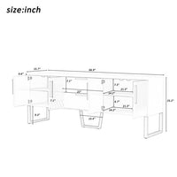 TV Stand for TVs up to 75", Media Entertainment Center with Ample Storage Capacity, Metal Legs and Handles, TV Console with Drawers and Cabinets for Living Room, White