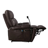 Electric Power Lift Recliner Chair Sofa, Leather Recliner Chair with Massage and Heat, Lay Flat Lift Sleeping Chair with Adjustable Phone Holder, Side Pockets and Cup Holders for Elderly Adults