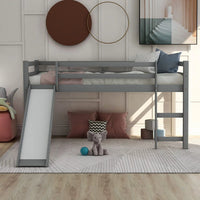 Triple Tree Wood Loft Bed Twin, Gray
