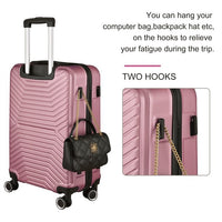 Luggage Sets with Expandable ABS Hardshell, 3pcs Clearance Luggage Hardside, Lightweight Durable, Suitcase Sets, Spinner Wheels Suitcase with TSA Lock 20in/24in/28in, Pink