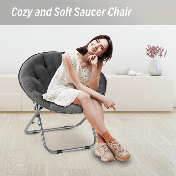 Saucer chair sales with metal frame