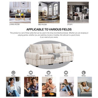 93"Accent Sectional Sofa Couch,Modern Tufted Living Room Sofa with Hidden Storage Seat,High Back Height Upholstered Futon Sofa with 3 Seater Separate Cushions for Apartment Bedroom Office,Beige