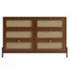 Modern Rattan Wood Closet 6-Drawer Dresser,Free Standing Buffet Storage and Sideboard Buffet Cabinet,Wood Storage Cabinet Sideboard for Bedroom,Living Room,Entryway,Hallway, Walnut