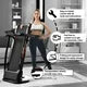 2.5HP Folding Treadmill with Incline, 12KM/H Electric Treadmill for Home Office Use, Bluetooth Music Cup Holder Heart Rate Sensor Walking Running Machine for Indoor Home Gym Exercise Fitness