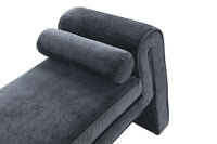 Triple Tree Chenille Accent Bench in Black