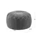 Round Pouf Ottoman,Accent Foot Stool with Polystyrene Beads Fill,Removable Zipper Cover,Modern Floral Design Beanbag,Oversized Floor Stool Round Floor Pillow for Living Room Bedroom,Seaweed Green