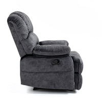 Large Manual Recliner Chair,Velvet Fabric Upholstery Recliner Chair with Metal Frame,Extra Wide Recliner Single Sofa Chair for Living Room,Gray