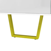 TV Stand for TVs up to 75", Media Entertainment Center with Ample Storage Capacity, Metal Legs and Handles, TV Console with Drawers and Cabinets for Living Room, White