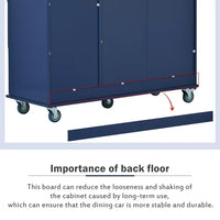 Rolling Mobile Kitchen Island with Storage Cabinet and Drop Leaf, Kitchen Cart with Three Drawers and Store Platform, Trolley Cart Paper Towel Rack and Spice Rack Kitchen Cart on Wheels