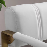 Faux Leather Loveseat Sofas for Living Room, Small Sofa Couches for Small Spaces Bedroom with Solid Wooden Frame and Padded Cushion, Mid Century Decor Love Seats Furniture for Office (White)