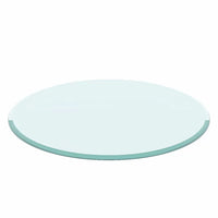 32 Inch Round Tempered Glass Table Top Clear Glass 1/2" Inch Thick Beveled Polished Edge