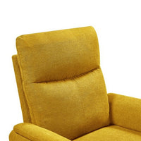 Single Sofa Chair,Upholstered Recliner Chair With USB Charge Port and Extending Footrest,Fabric Recliner Sofa For Living Room, Bed Room,Office,Yellow