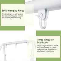 Hammock Chair Stand, Swing Stand with Hooks Fit for Most Hanging Chair, Ground Nails for Outdoor or Rubber Clamps for Indoor, Hanging Stand Only Max Load 550Ibs, Swing Chair not Include-White