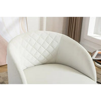 Swivel Accent Barrel Chair, Comfy Round Accent Sofa Chair for Living Room, 360 Degree Club Chair, Velvet Fabric Leisure Arm Chair for Nursery Bedroom Living Room Lounge Hotel Office (Ivory)