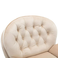 Swivel Accent Chair with Ottoman,Velvet Lounge Chair,Comfy Living Room Chair,Lazy Sofa for Bedroom,Apartment,Reading Room,Beige