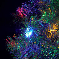 6ft Bendable Shining Santa Hat Style Christmas Tree, Hinged Fraser Fir Bent Top Xmas Tree with 900 Lush Branch Tips, 300 Colorful LED Lights, Artificial Fir Xmas Tree Holiday Decor for Home