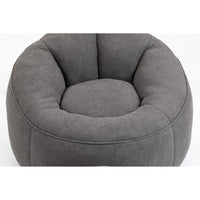 Bean Bag Chair with Ottoman,High Pressure Foam Bean Bag Chair for Adult,Lazy Sofa Chair with Padded Foam Padding,Comfortable Accent Chair for Living Room Bedroom Apartment,Grey