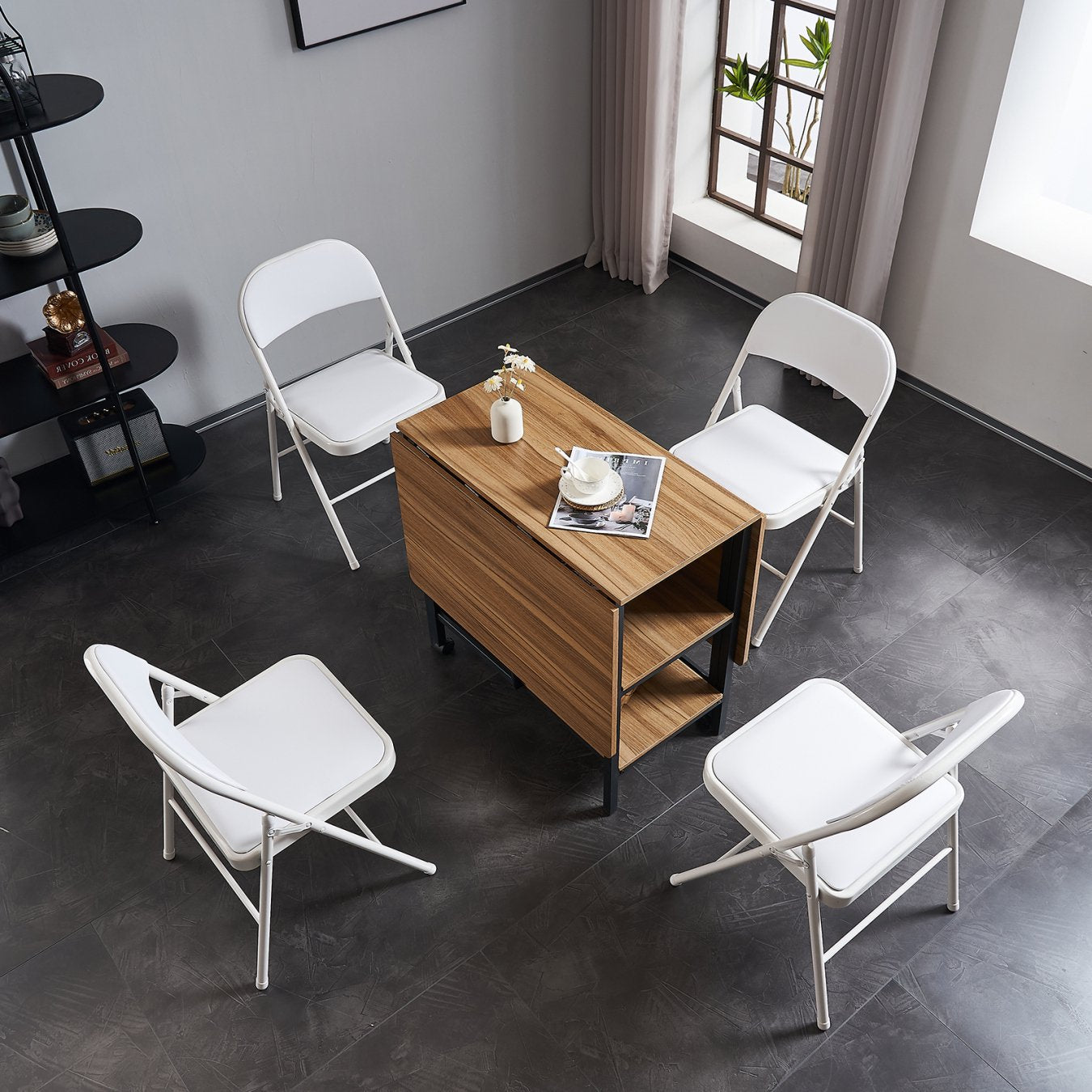 6pcs Folding Chairs with Padded Seats, Fold up Event Chair, Portable Stackable Commercial Chairs with Iron Frame, 330lbs Weight Capacity, for Convention & Exhibition, White