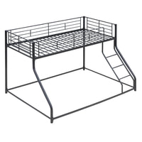 Twin XL Over Queen Bunk Bed with Ladders, Heavy-Duty Metal Bunk Bed Twin XL Over Queen Size for Kids Boys Girls Teens Adults, Modern Style Queen Size Bunk Bed, Black