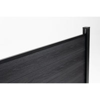 Black Fence, 6 FT* 6 FT Outdoor Garden Fence Wood Plastic Composite Fence with Protective Film, Privacy Fence Screen for Commercial and Residential, 9-Piece Set
