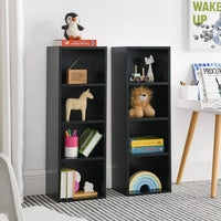 8-Tier Media Tower Rack,CD DVD Slim Storage Cabinet with Adjustable Shelves,Tall Narrow Bookcase Display Bookshelf for Home Office,Black