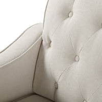 2 Seat Sofa Couch with Square Arms,Modern upholstered Fabric Tufted Polyester Loveseat Sofa with Removable Cushions and Solid Wood Legs, Suitable for Living Room Apartment Office(Beige)