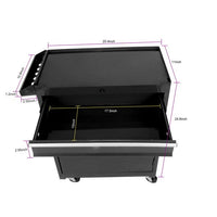 5-Drawer Rolling Tool Chest & Removable Tool Box with Locking System, Tool Box Organizer with 4 Wheels&Hooks, Large Capacity Garage Storage Cabinet for Warehouse and Repair Shop, Black