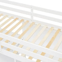 Twin Size Loft Bed with Under-Bed Desk and Writing Board, Multifunctional Loft Bed with 3-Tier Shelves and Ladder, Wooden Loft Bed Frame with Support Slats for Bedroom,Weight Capacity 300lbs