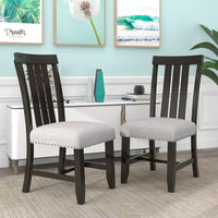Set of 2 Dining Chairs,Upholstered Side Chair with Nailhead and Wood Legs,Modern High-end Tufted Dining Chair for Kitchen Room,Home, Apartment