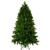 5ft Christmas Tree Unlit, Green Flocking Artificial Christmas Tree with Realistic Branches and Thicken Base, Hinged Xmas Tree for Home, Office, Party Decoration