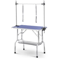 36'' Folding Dog Pet Grooming Table Heavy Duty Stainless Steel pet dog Cat Grooming Table with adjustable Arm Noose and Mesh Tray