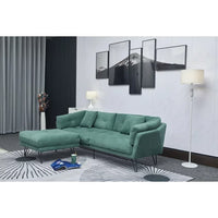 85.8" Loveseat Sofa with Ottman Set, Chenille Fabric L Shaped Convertible Sectional Sofa with 2 Pillows,3 Seater Sofa for Small Space,Living Room, Apartment