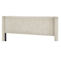Queen Size Platform Bed, Corduroy Platform Bed with Metal Legs, Modern Upholstered Platform Bed Frame with Wingback Headboard, Strong Wood Slats Support, No Box Spring Needed, Easy Assembly, Beige