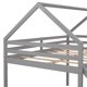 Full Size Loft Bed with Slide,Roof and Ladder, Wooden House Bed Frame for Kids Teens Girls Boys, Playhouse Bed, No Box Spring Needed, Gray