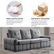 3-Seater Tufted Sofa with Hidden Storage Space, 93" Upholstered Sofa Lounge Sofa with Wood Frame for Apartment, Dorm, Reception and Office, 93"Lx34.5"Wx35.5"H, Load Capacity 250 LBS/Seat, Dark Grey