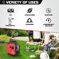 Portable Generator, 3500 Watts Inverter Generator Portable Gas Powered, 120V RV Ready Generator For Home Use, 53 dB Quiet Generator For Outdoor Camping & Travel, CARB Compliant